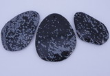 NGP947 5PCS 35-55mm*50-65mm freeform snowflake obsidian gemstone pendants