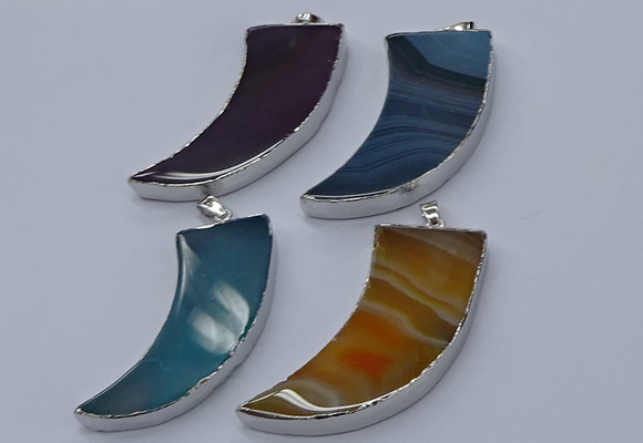 NGP9508 22*60mm - 25*65mm horn agate gemstone pendants wholesale