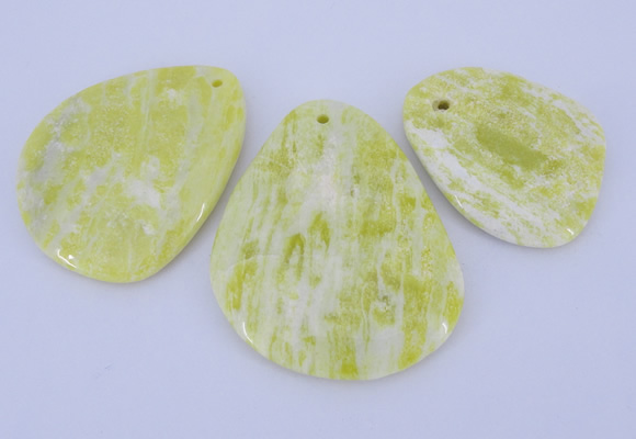 NGP951 5PCS 35-50mm*45-65mm freeform lemon jade gemstone pendants