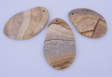 NGP958 5PCS 35-45mm*50-65mm freeform picture jasper gemstone pendants