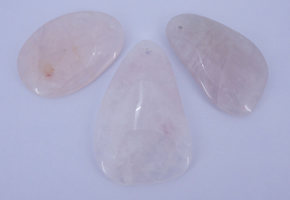 NGP959 5PCS 35-45mm*50-65mm freeform rose quartz gemstone pendants