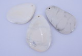 NGP960 5PCS 35-45mm*50-65mm freeform white howlite turquoise pendants