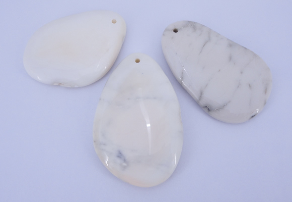 NGP960 5PCS 35-45mm*50-65mm freeform white howlite turquoise pendants