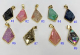 NGP9601 18*25mm faceted plated druzy agate pendants