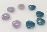 NGP9700 12mm faceted heart  mixed gemstone pendants wholesale