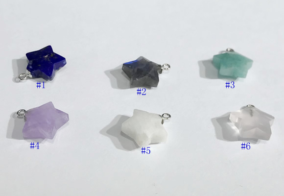 NGP9701 12mm faceted star  mixed gemstone pendants wholesale