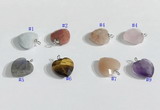 NGP9707 11mm faceted star-shaped  mixed gemstone pendants wholesale