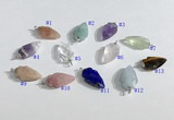 NGP9708 9*15mm arrowhead-shaped  mixed gemstone pendants wholesale