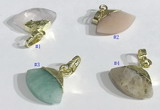 NGP9718 11*16mm fan-shaped  mixed gemstone pendants wholesale