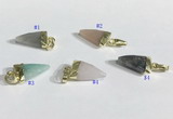 NGP9719 11*16mm arrowhead-shaped  mixed gemstone pendants wholesale