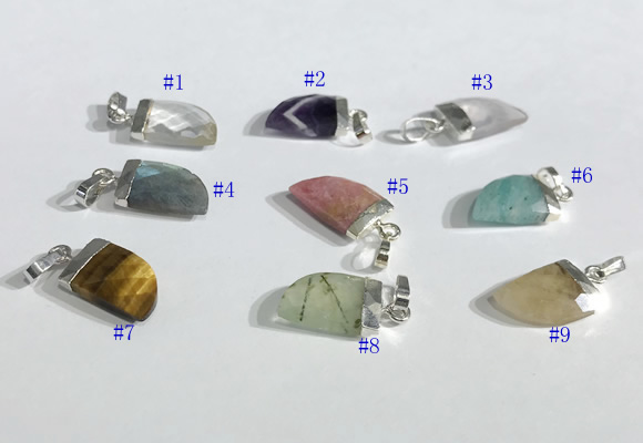 NGP9722 11*16mm horn-shaped  mixed gemstone pendants wholesale