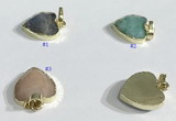 NGP9727 14mm heart-shaped  mixed gemstone pendants wholesale