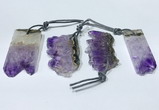 NGP9754 20*40mm-25*45mm freeform amethyst pendants wholesale