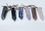 NGP9765 12*40mm-15*55mm sticks mixed gemstone pendants