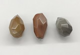 NGP9809 22*35mm - 25*40mm faceted nuggets agate pendants