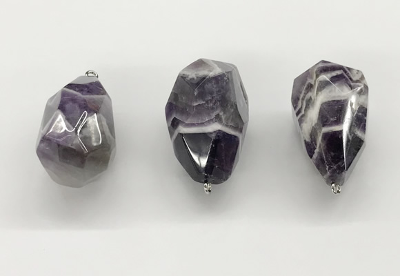 NGP9818 22*35mm - 25*40mm faceted nuggets dogtooth amethyst pendants