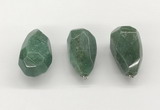 NGP9823 22*35mm - 25*40mm faceted nuggets green aventurine jade pendants