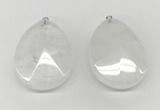 NGP9830 32*42mm - 35*45mm faceted nuggets white jade pendants