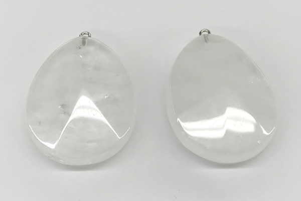 NGP9830 32*42mm - 35*45mm faceted nuggets white jade pendants