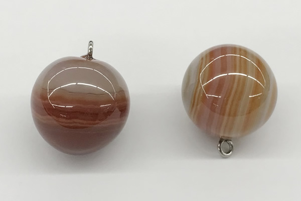 NGP9844 20mm round line agate gemstone pendants