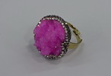 NGR1003 26mm - 28mm coin druzy quartz rings wholesale