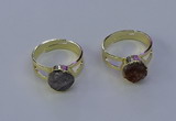 NGR1018 10mm coin druzy agate gemstone rings wholesale