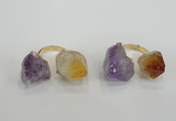 NGR102 13*18mm - 15*20mm faceted nuggets amethyst & citrine rings