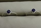 NGR1047 4mm coin lapis lazuli gemstone rings wholesale