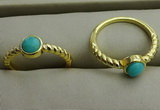 NGR1050 4mm coin synthetic turquoise rings wholesale