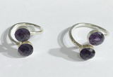 NGR1086 8mm faceted coin amethyst gemstone rings wholesale