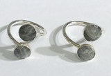 NGR1087 8mm faceted coin  labradorite gemstone rings wholesale