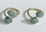 NGR1094 8*10mm faceted flat droplet amazonite rings wholesale