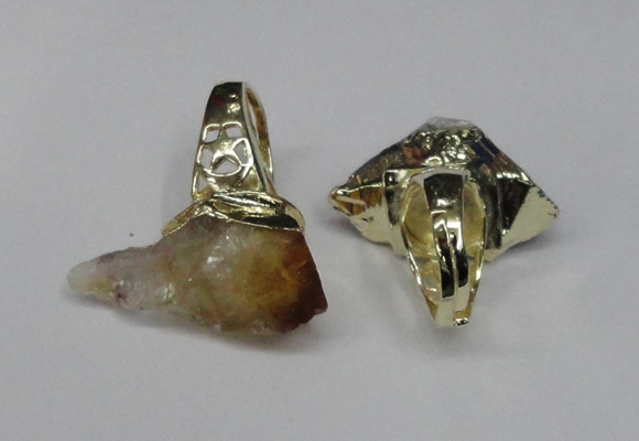 NGR110 18*35mm - 22*40mm faceted nuggets citrine gemstone rings