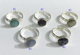 NGR1103 10mm faceted coin  mixed gemstone rings wholesale