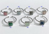 NGR1112 8mm square  mixed gemstone rings wholesale