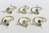 NGR1115 6mm coin  mixed gemstone rings wholesale