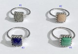 NGR1140 10mm square  mixed gemstone rings wholesale