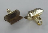 NGR122 12*35mm - 15*40mm faceted nuggets lemon quartz rings