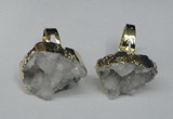 NGR129 18*25mm - 20*25mm freeform plated druzy quartz rings