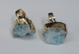 NGR132 18*25mm - 20*25mm freeform plated druzy quartz rings