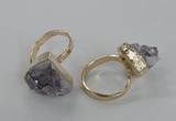 NGR135 15*20mm - 18*25mm freeform plated druzy amethyst rings