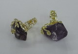 NGR143 18*25mm - 22*30mm faceted nuggets druzy amethyst rings