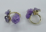 NGR150 8*10mm - 15*20mm nuggets druzy quartz rings wholesale