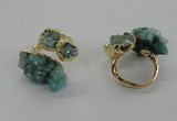 NGR153 8*10mm - 15*20mm nuggets druzy quartz rings wholesale