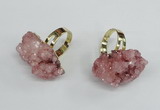 NGR16 18*25mm - 25*30mm nuggets plated druzy quartz rings