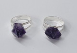 NGR168 10*14mm - 12*16mm faceted nuggets amethyst gemstone rings