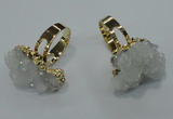 NGR17 18*25mm - 25*30mm nuggets plated druzy quartz rings