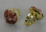 NGR178 25*30mm druzy agate gemstone rings wholesale