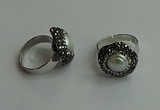 NGR2000 20*20mm flower pearl rings wholesale