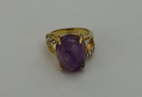 NGR2002 10*15mm faceted oval amethyst gemstone rings wholesale